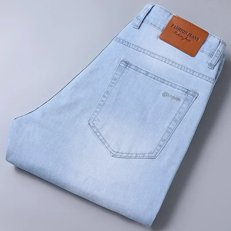 2024 Spring Summer Thin Jeans Classic Style Fashion Stretch Regular Fit Denim Trousers Male Brand Men's Washed Light Blue
2024 Spring Summer Thin Jeans Classic Style Fashion Stretch Regular Fit Denim Trousers Male Brand Men's Washed Light Blue