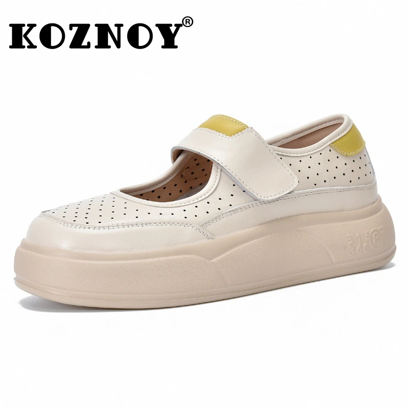 Koznoy 5CM Cow Genuine Leather Comfy Ergonomic Shoes Summer Platform Wedge Women Ethnic Vulcanize Soft Flats Loafers
Koznoy 5CM Cow Genuine Leather Comfy Ergonomic Shoes Summer Platform Wedge Women Ethnic Vulcanize Soft Flats Loafers