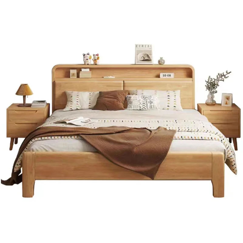 Solid wood bed, master bedroom double bed, usb modern with light, simple, storage, bed and breakfast soft bag bed
Solid wood bed, master bedroom double bed, usb modern with light, simple, storage, bed and breakfast soft bag bed