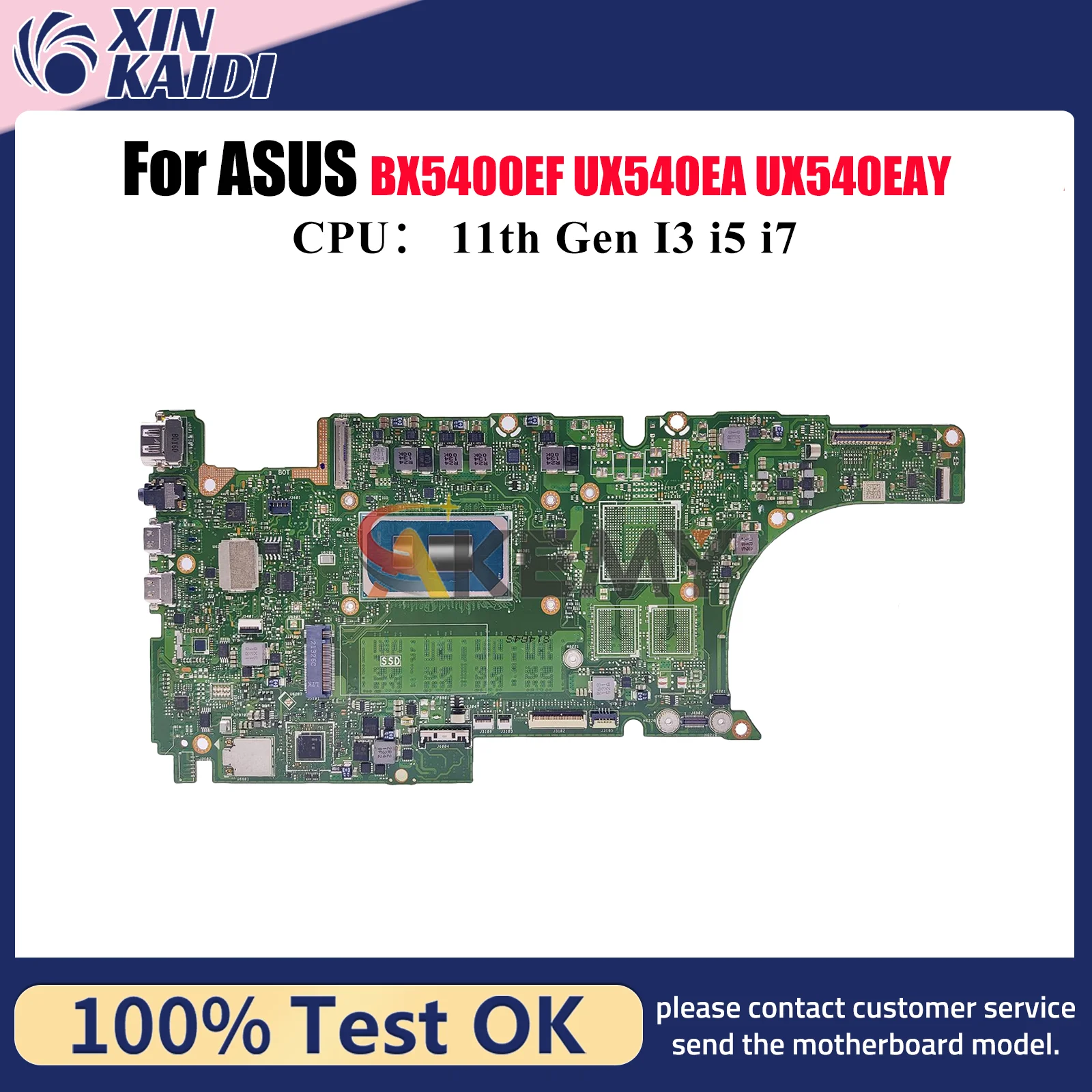 UX5400EA Laptop Motherboard For ASUS ZenBook UX5400 BX5400EF BX5400EB UX540EAY UX540EA Mainboard 11th Gen I3 i5 i7 100% tests OK
UX5400EA Laptop Motherboard For ASUS ZenBook UX5400 BX5400EF BX5400EB UX540EAY UX540EA Mainboard 11th Gen I3 i5 i7 100% tests OK