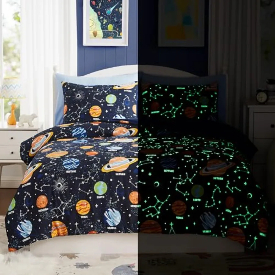 Comforter Set - 7 Pieces Bedding Sets for Boys Glow in The Dark Space Bed in A Bag with Sheets
Comforter Set - 7 Pieces Bedding Sets for Boys Glow in The Dark Space Bed in A Bag with Sheets