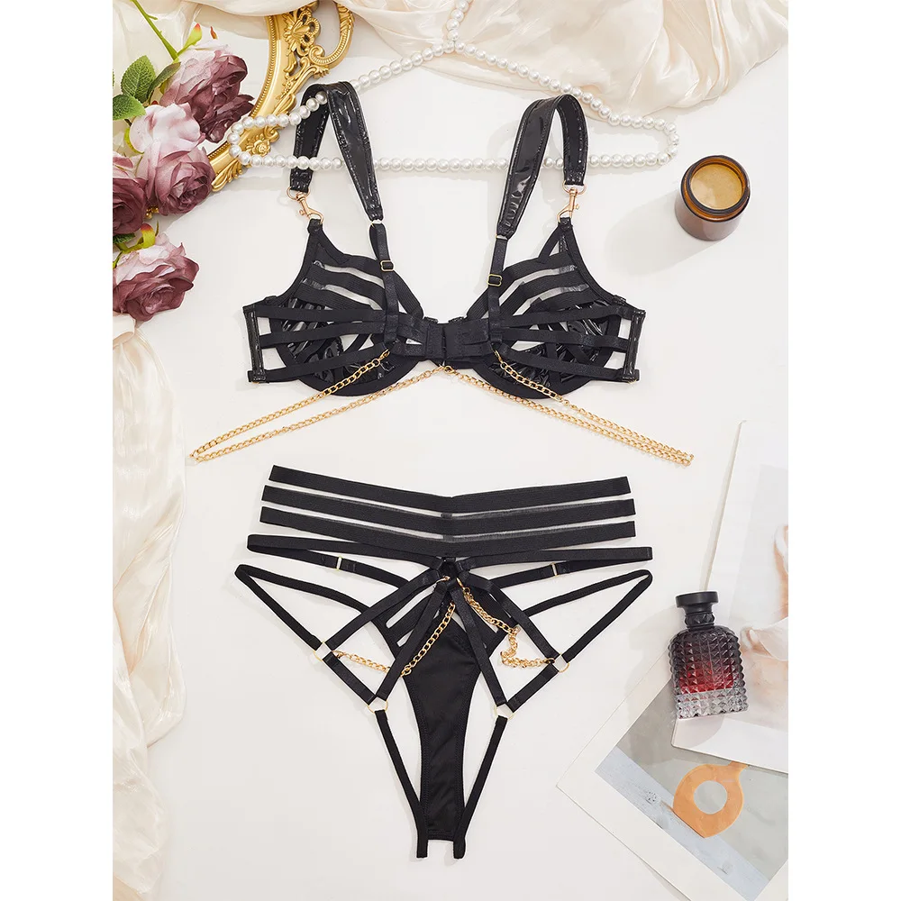 Sexy Leather Lingerie Set Open Crotch Push Up Bra Bondage Latex Fetish Underwear Women Erotic Babydoll Valentines Nightwear
Sexy Leather Lingerie Set Open Crotch Push Up Bra Bondage Latex Fetish Underwear Women Erotic Babydoll Valentines Nightwear