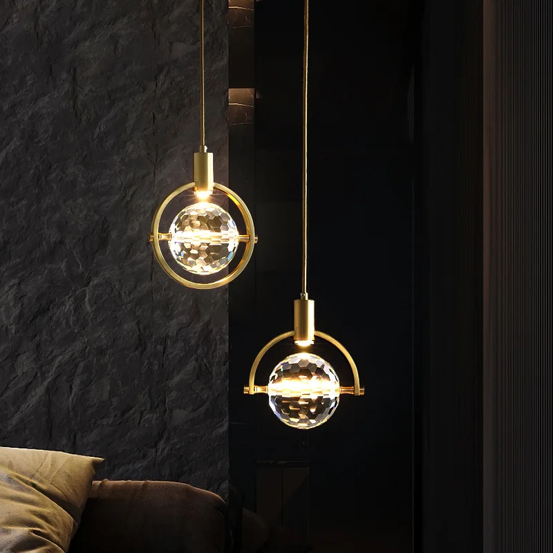 LED crystal Chandeliers Creative Bedroom Bedside Small Hanging Lamps Home Decor Living Room Cafe Droplight cuprum Light Fixtures
LED crystal Chandeliers Creative Bedroom Bedside Small Hanging Lamps Home Decor Living Room Cafe Droplight cuprum Light Fixtures