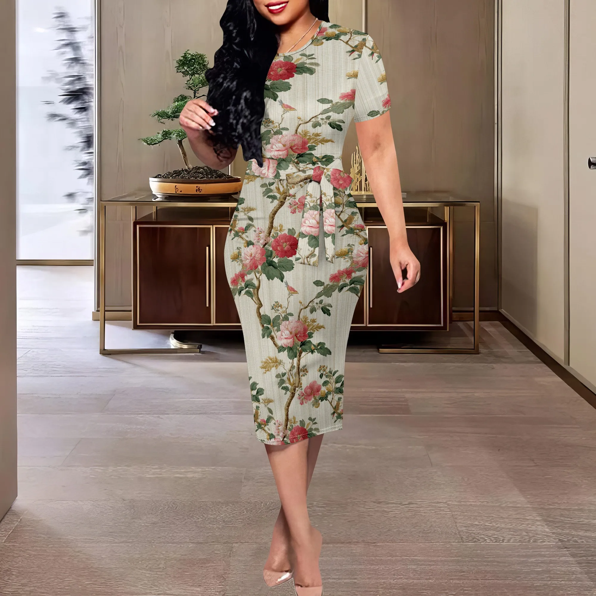 Elegant Floral Garden Dress XS-3XL – Soft Vintage Style Midi with Waist Tie for Brunch, Tea Party or Summer Day Look
Elegant Floral Garden Dress XS-3XL – Soft Vintage Style Midi with Waist Tie for Brunch, Tea Party or Summer Day Look