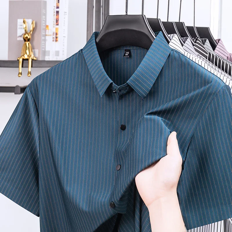 Mens Striped Short Sleeve Shirt Casual Wear Button Down Turn Down Collar Comfortable Fabric For Outdoor Office And Work
Mens Striped Short Sleeve Shirt Casual Wear Button Down Turn Down Collar Comfortable Fabric For Outdoor Office And Work