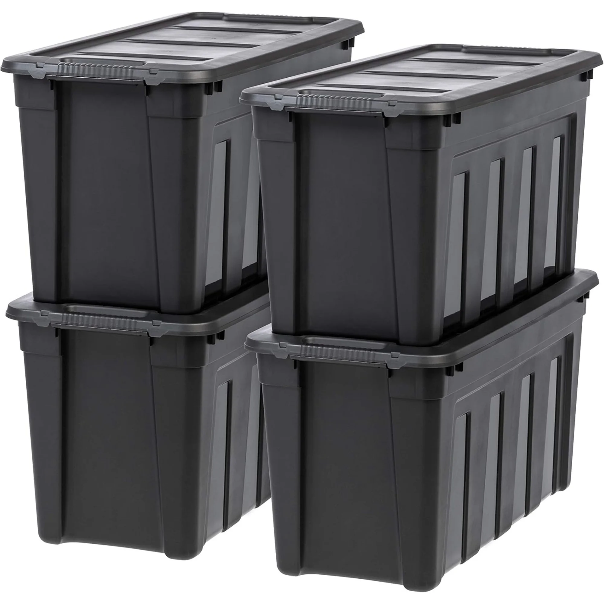 31 Gallon Heavy Duty Storage Totes with Easy-Grip Handles, 4 Pack - Large Bins with Lids Garage Organizing Tubs, Durable Stackable Utility Containers, Made in USA - Black
31 Gallon Heavy Duty Storage Totes with Easy-Grip Handles, 4 Pack - Large Bins with Lids Garage Organizing Tubs, Durable Stackable Utility Containers, Made in USA - Black