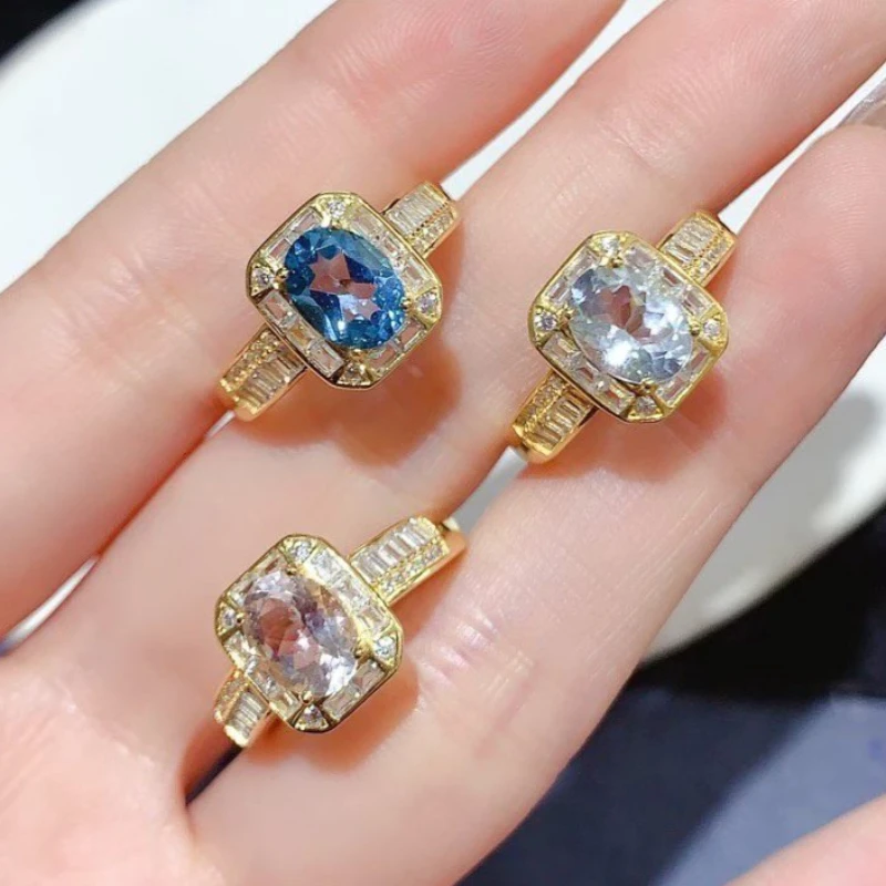 Guarantee Natural Morganite Ring 6x8mm Genuine Topaz Silver Ring 18K Gold Plated 925 Silver Aquamarine Jewelry Gift for Women
Guarantee Natural Morganite Ring 6x8mm Genuine Topaz Silver Ring 18K Gold Plated 925 Silver Aquamarine Jewelry Gift for Women