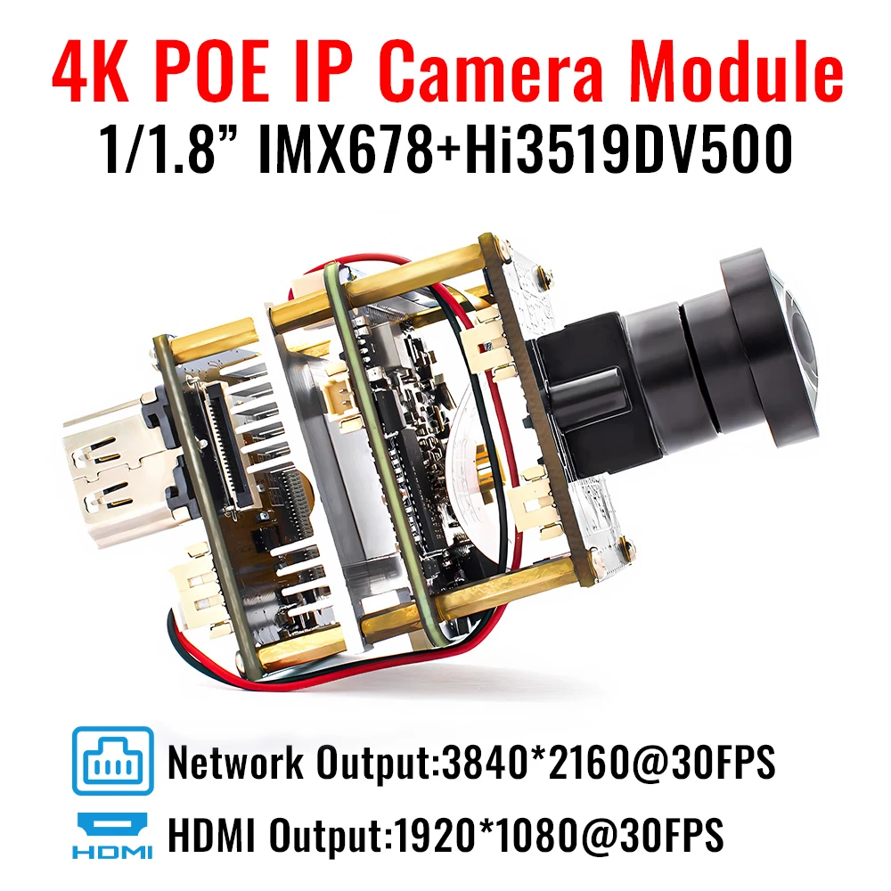 4K 30FPS 8MP POE IP Camera HDMI Output 1/1.8 Inch IMX678 Hi3519DV500 Industrial Machine Vision Security Surveillance ONVIF RTSP
4K 30FPS 8MP POE IP Camera HDMI Output 1/1.8 Inch IMX678 Hi3519DV500 Industrial Machine Vision Security Surveillance ONVIF RTSP