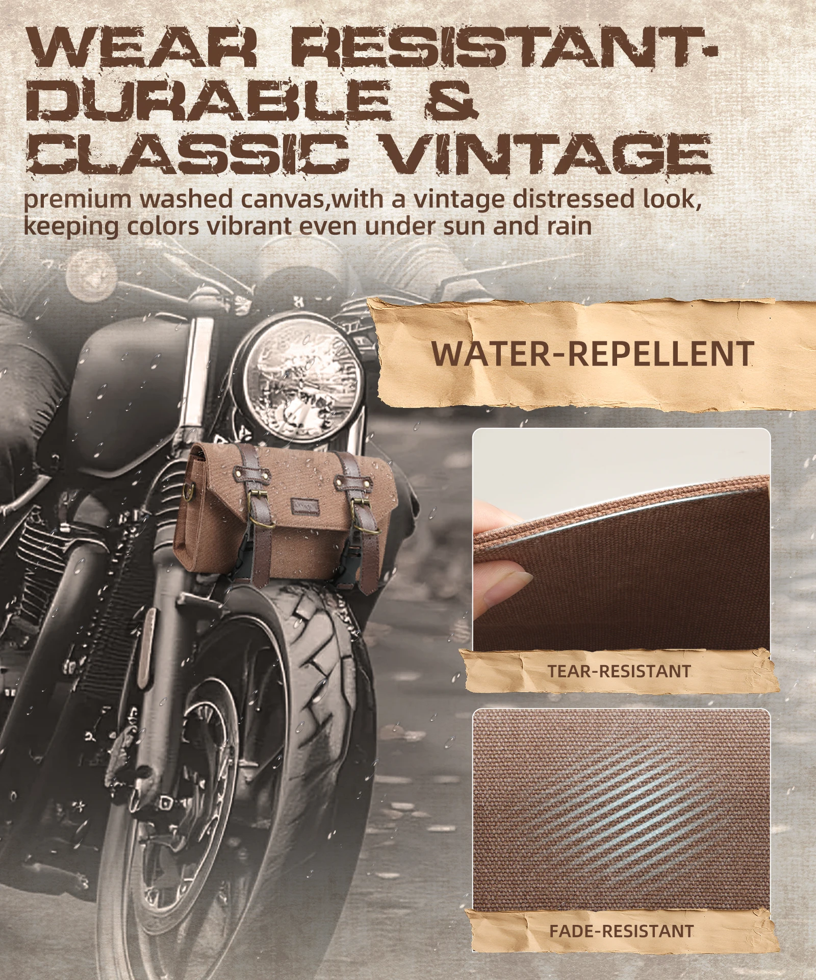 NICECNC Motorcycle Handlebar Bag Universal Canvas Motorcycle Tool Bag, 2 Strap Buckle Closure Motorcycle Fork Bag for Front Fork
NICECNC Motorcycle Handlebar Bag Universal Canvas Motorcycle Tool Bag, 2 Strap Buckle Closure Motorcycle Fork Bag for Front Fork