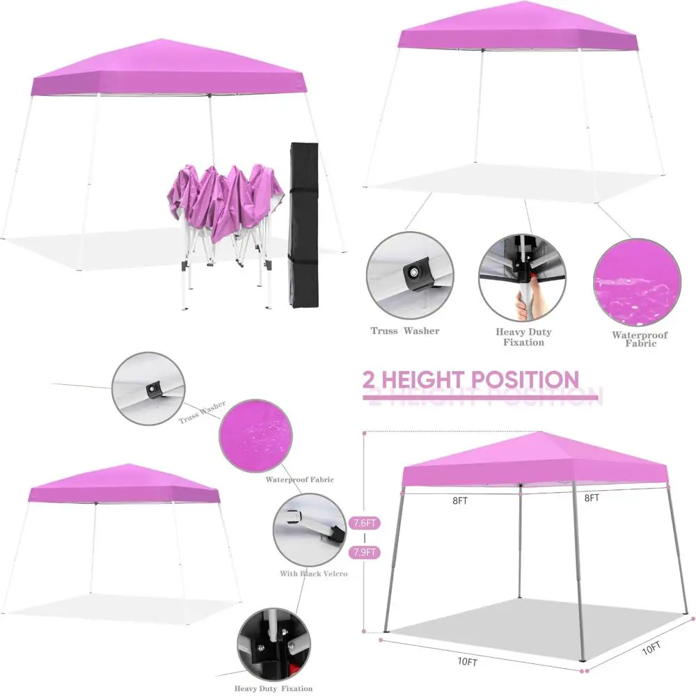 Portable Instant Folding Canopy Gazebo, Outdoor 8x10 Ft Pop-Up Shelter, Patio Canopy with Carrying Bag, Pink-themed Outdoor Shel
Portable Instant Folding Canopy Gazebo, Outdoor 8x10 Ft Pop-Up Shelter, Patio Canopy with Carrying Bag, Pink-themed Outdoor Shel