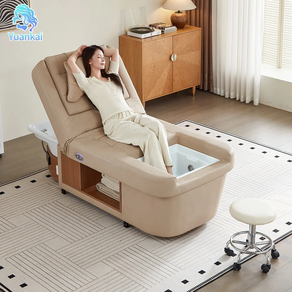 Luxury Beige Water Therapy Wooden Pedicure Thai Massage Table With Foot Bath Adjustable Backrest Lift Wide Head Spa Shampoo Bed
Luxury Beige Water Therapy Wooden Pedicure Thai Massage Table With Foot Bath Adjustable Backrest Lift Wide Head Spa Shampoo Bed