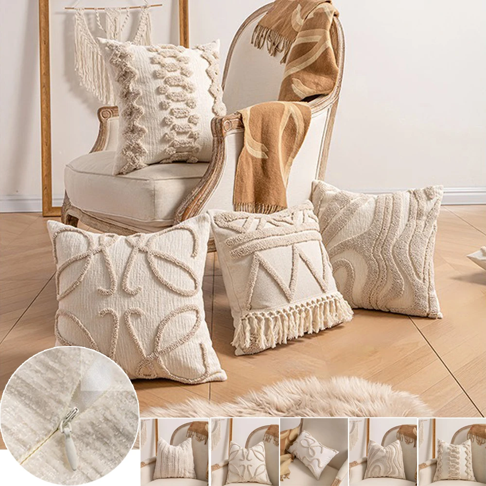 INS Style 45x45CM Throw Pillow Cover Beige Vintage Nordic Cream Light Luxury Sofa Pillowcase for Living Room Sofa Home Decor 
INS Style 45x45CM Throw Pillow Cover Beige Vintage Nordic Cream Light Luxury Sofa Pillowcase for Living Room Sofa Home Decor