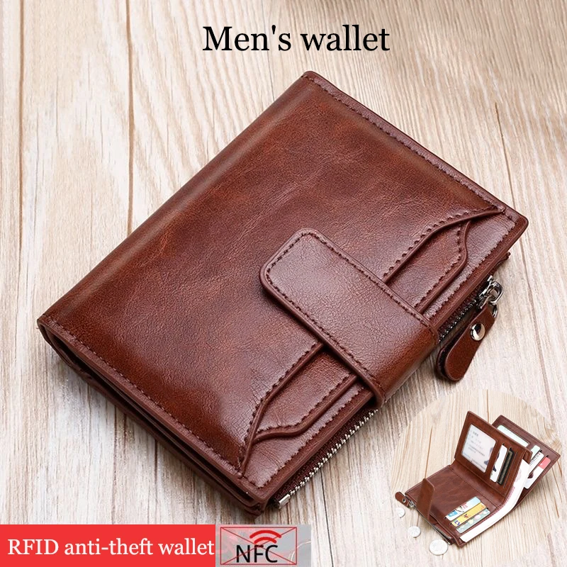 new Men's Wallet Zipper Coin Purse RFID Anti-theft retro Leather Wallet Credit Card Holder Money Bag Business wallet for men
new Men's Wallet Zipper Coin Purse RFID Anti-theft retro Leather Wallet Credit Card Holder Money Bag Business wallet for men