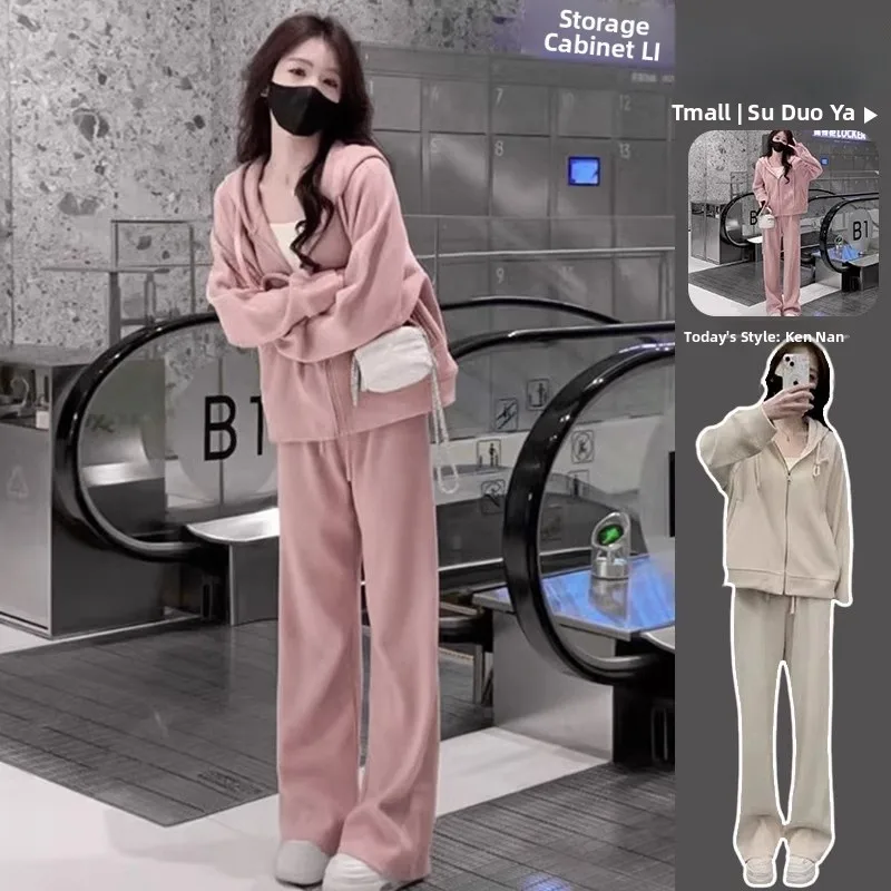 Laid-back Casual Sportswear Set Women Spring Autumn Korean Loose Fashion Hoodie Wide Leg Pants Two-piece Student Style
Laid-back Casual Sportswear Set Women Spring Autumn Korean Loose Fashion Hoodie Wide Leg Pants Two-piece Student Style