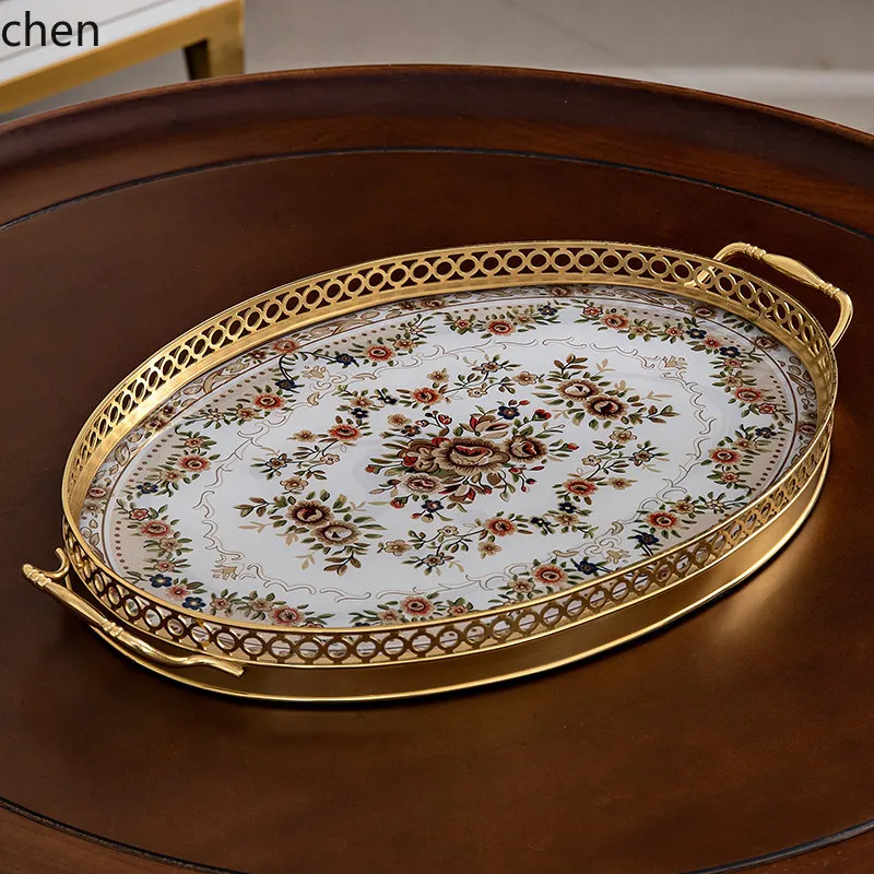 ZML brass tray living room desktop round dining table water cup storage light luxury ornament fruit dried fruit plate storage
ZML brass tray living room desktop round dining table water cup storage light luxury ornament fruit dried fruit plate storage