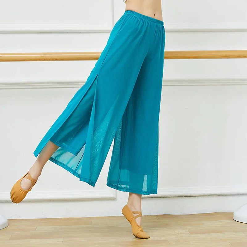 Chinese ancient style nationality flowing yarn material wide leg pants body rhyme training pants classical dance training dress
Chinese ancient style nationality flowing yarn material wide leg pants body rhyme training pants classical dance training dress