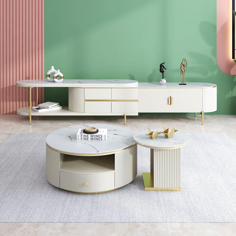 Internet celebrity cream wind light luxury round rock slab coffee table household small apartment simple retractable high storag
Internet celebrity cream wind light luxury round rock slab coffee table household small apartment simple retractable high storag