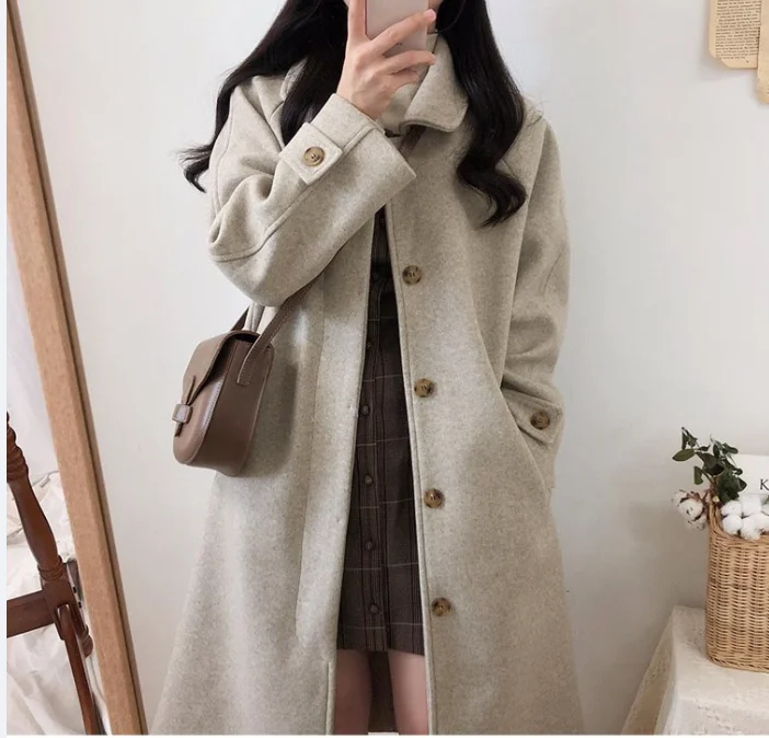 Пальто Зимняя женская куртка серого цвета с длинными рукавами Oversize Повседневная однобортная куртка большого размера до середины икры прямой формы 
Пальто Зимняя женская куртка серого цвета с длинными рукавами Oversize Повседневная однобортная куртка большого размера до середины икры прямой формы