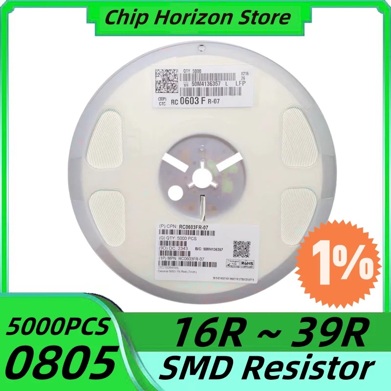 5000 шт. 0805 резисторы SMD 16R ~ 39R 1% Ом чип-резисторы 1/8W18R 20R 22R 24R 27R30R33R 36R39RНовые
5000 шт. 0805 резисторы SMD 16R ~ 39R 1% Ом чип-резисторы 1/8W18R 20R 22R 24R 27R30R33R 36R39RНовые