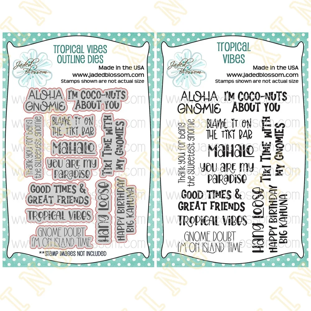 Tropical Vibes Metal Cutting Dies Clear Stamps Scrapbook Diary Decoration Embossing Stencil Template DIY Greeting Card Handmade
Tropical Vibes Metal Cutting Dies Clear Stamps Scrapbook Diary Decoration Embossing Stencil Template DIY Greeting Card Handmade