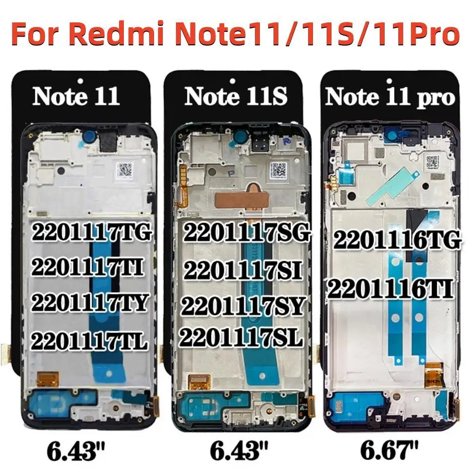 ЖК-дисплей с тачскрином AAA + для Redmi Note 11 11S, 2201117TG, 2201117TI, 2201117SG, Xiaomi Redmi Note 11 Pro, 2201116TG
ЖК-дисплей с тачскрином AAA + для Redmi Note 11 11S, 2201117TG, 2201117TI, 2201117SG, Xiaomi Redmi Note 11 Pro, 2201116TG