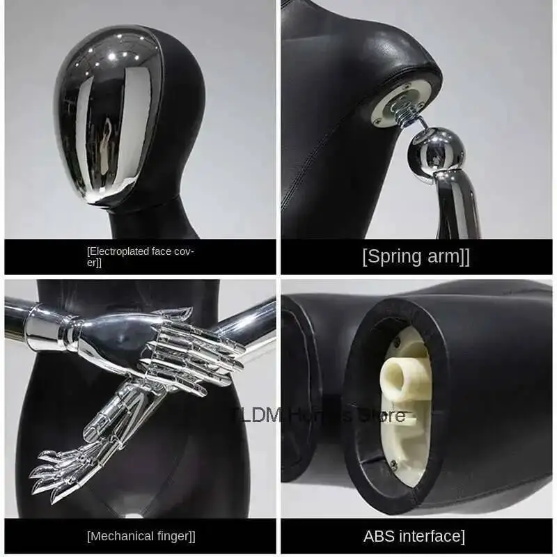 PU Black Bust Mannequins Clothing Store Female Mannequin with Electroplated Head and Hand Iron Frame for Window Display Stand
PU Black Bust Mannequins Clothing Store Female Mannequin with Electroplated Head and Hand Iron Frame for Window Display Stand
