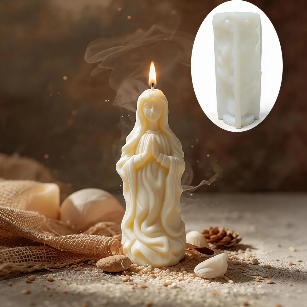 New Silicone Mould for DIY Religious Figurine Candles Virgin Mary in Prayer Scented Candles Holiday Decorations Plaster Molds
New Silicone Mould for DIY Religious Figurine Candles Virgin Mary in Prayer Scented Candles Holiday Decorations Plaster Molds