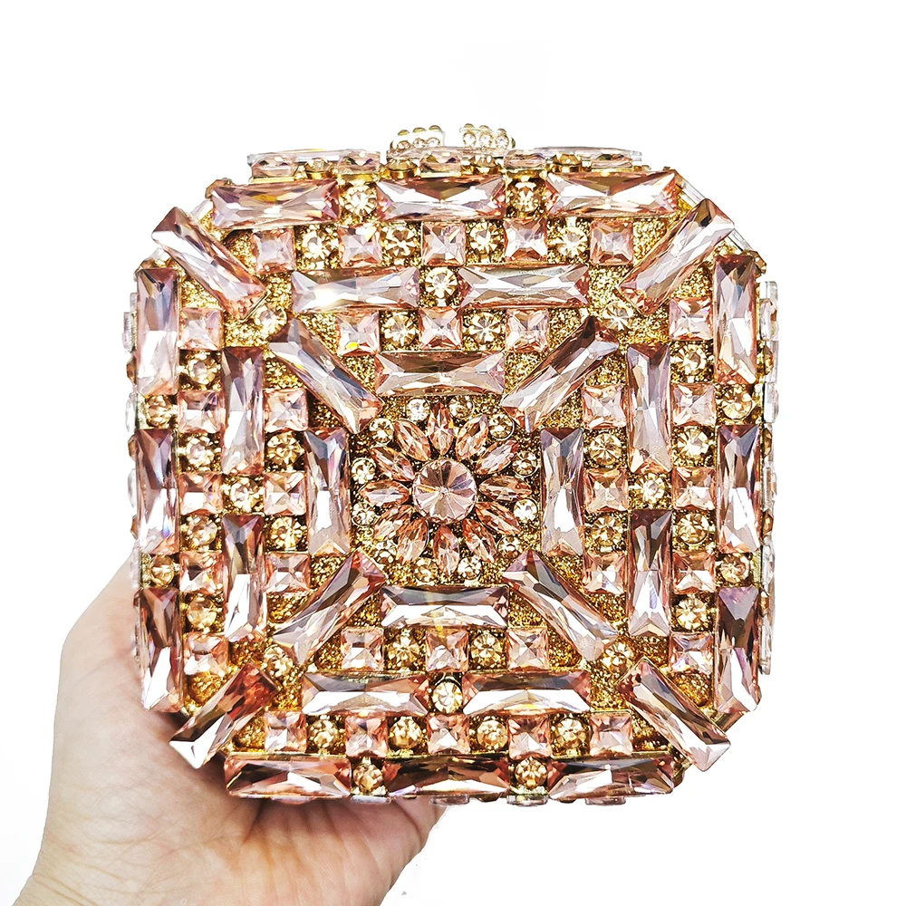 WHTUOHENG Champagne Crystal Evening Square Evening Bag Glass Rhinestone Handbags Women Diamond Bridal Party Day Clutch Purse
WHTUOHENG Champagne Crystal Evening Square Evening Bag Glass Rhinestone Handbags Women Diamond Bridal Party Day Clutch Purse