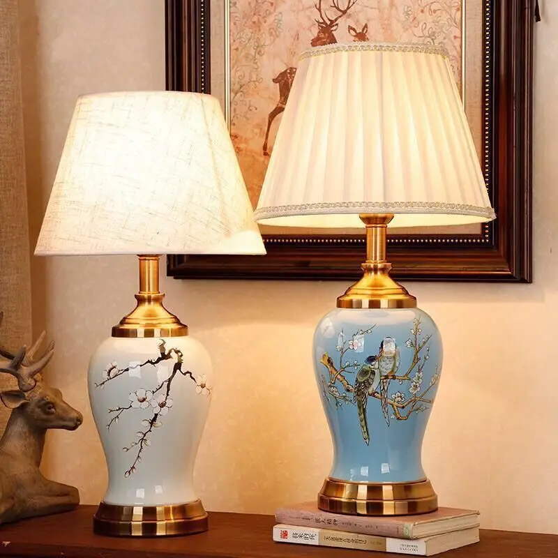New Chinese ceramic table lamp classical home bedroom living room bedroom study decoration wedding romantic warm p 
New Chinese ceramic table lamp classical home bedroom living room bedroom study decoration wedding romantic warm p