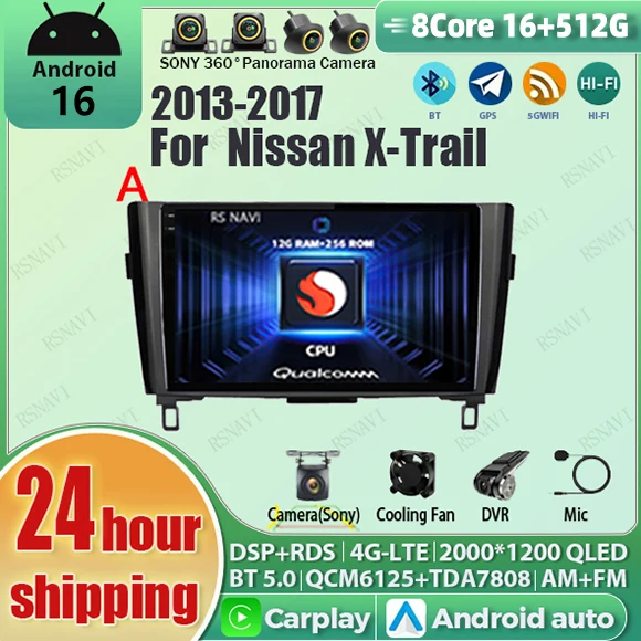 Android 16 Car radio For Nissan X-Trail 3 T32 Qashqai J11 2 2014-2020 Carplay Android auto Qualcomm Car stereo Multimedia player
Android 16 Car radio For Nissan X-Trail 3 T32 Qashqai J11 2 2014-2020 Carplay Android auto Qualcomm Car stereo Multimedia player