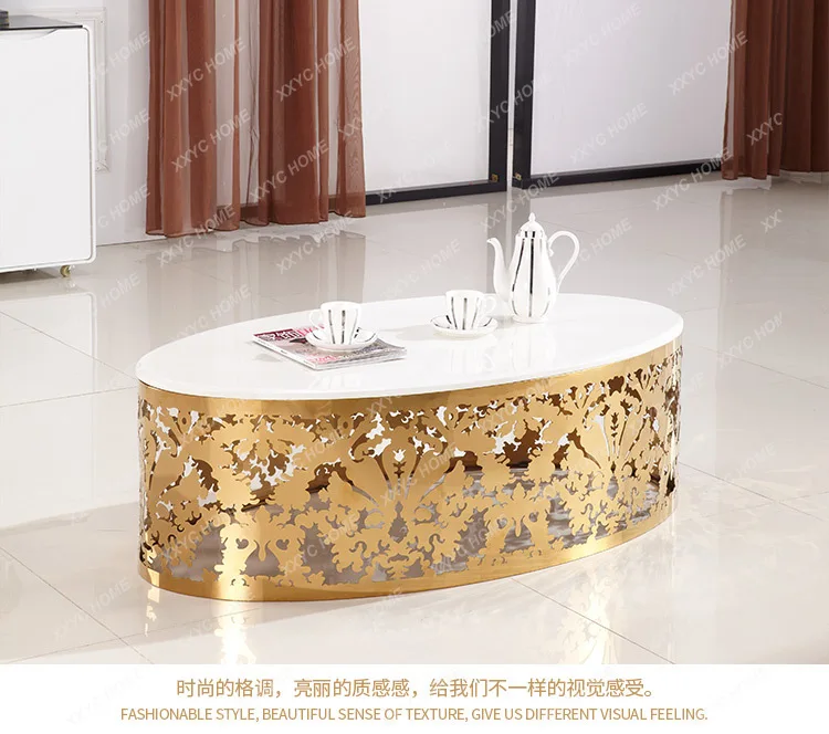 Marble coffee table luxury glass coffee table oval hollow engraving retro gold home and commercial
Marble coffee table luxury glass coffee table oval hollow engraving retro gold home and commercial