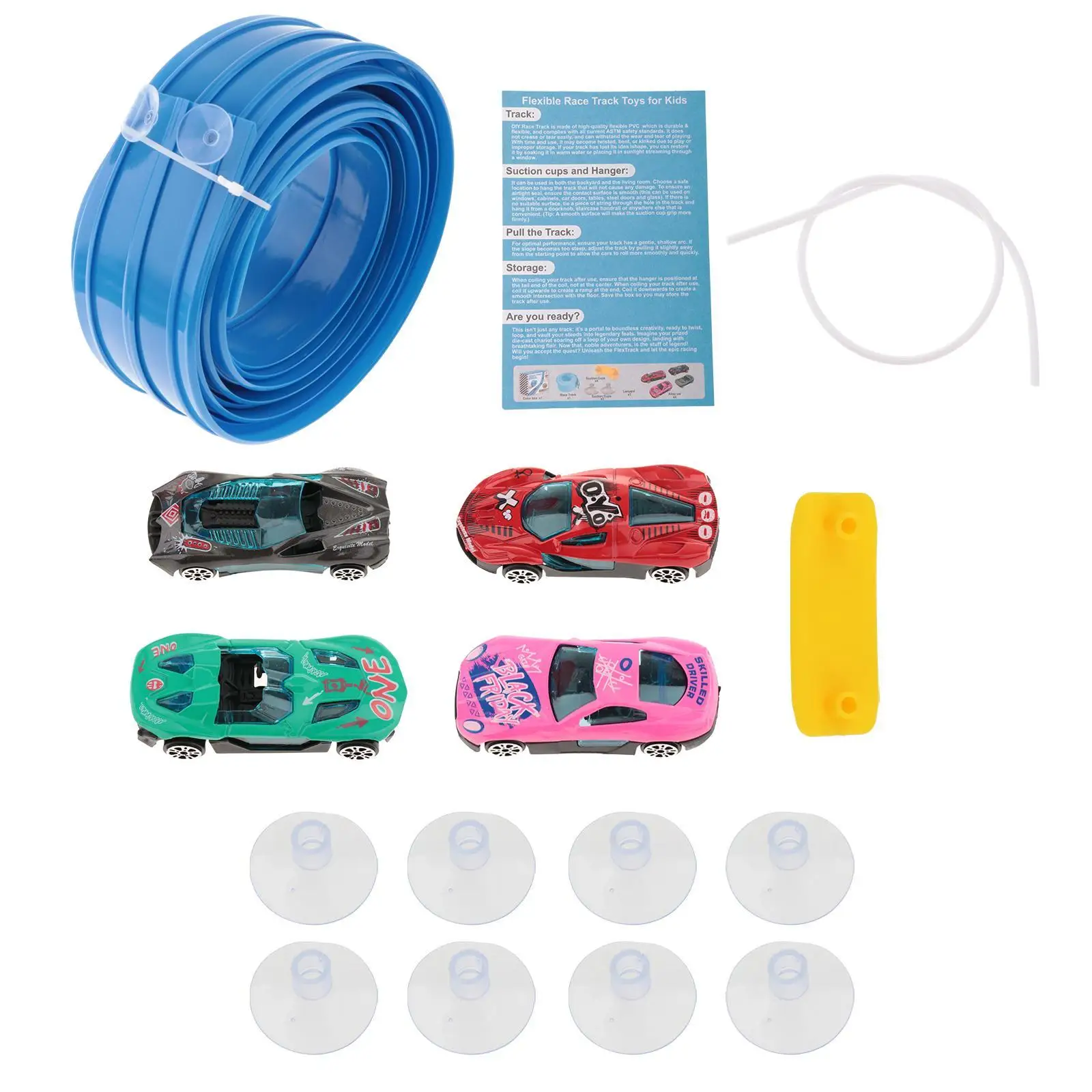 4.5M Flexible Car Ramp Track Set with 4 Alloy Cars, Portable Multifunctional Strong Suction Cups
4.5M Flexible Car Ramp Track Set with 4 Alloy Cars, Portable Multifunctional Strong Suction Cups