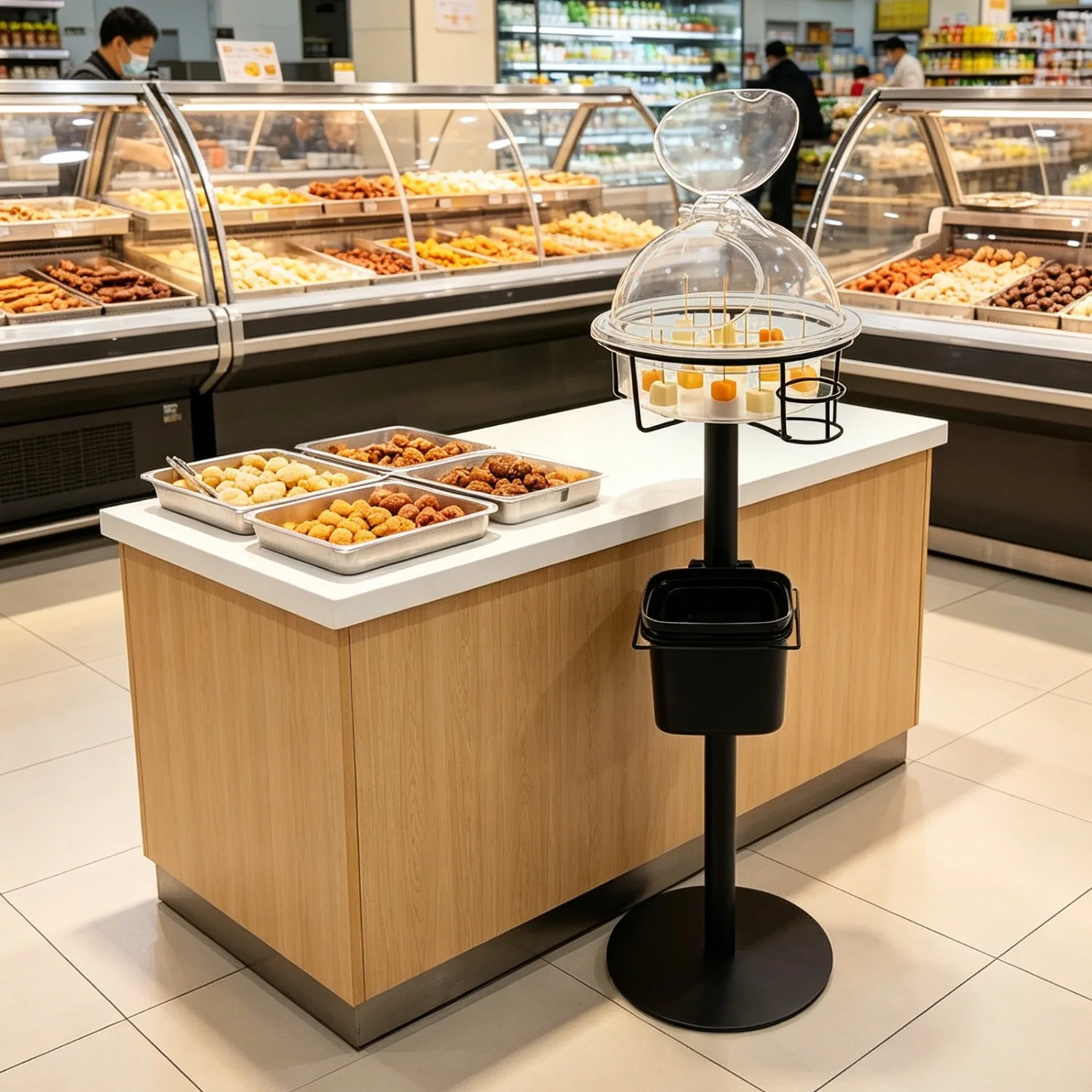 Sample Display Stand Commercial Free-Standing Tasting Table with Garbage Bin Stainless Steel Food Service Station for Grocery Store Bar Bakery Supermarket, Black
Sample Display Stand Commercial Free-Standing Tasting Table with Garbage Bin Stainless Steel Food Service Station for Grocery Store Bar Bakery Supermarket, Black