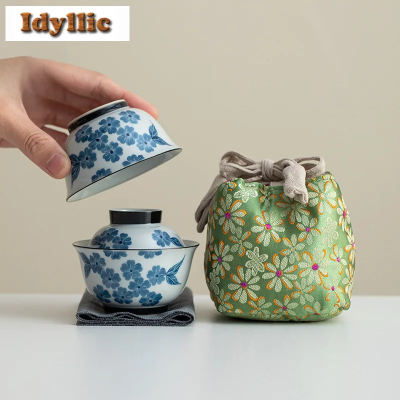 Hand-painted Crabapple Flower Travel Tea Set Kit Traditional 1 Pot 1 Cups Tea Brewing Organizer Portable Outdoor Handbag Gift
Hand-painted Crabapple Flower Travel Tea Set Kit Traditional 1 Pot 1 Cups Tea Brewing Organizer Portable Outdoor Handbag Gift