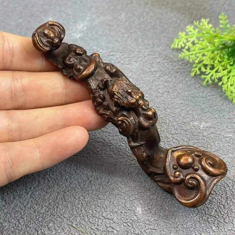 Antique Copper Life Ruyi Lucky Golden Toad Copper Ornament Hand Handle Pen Holder Antique Cultural and Play Miscellaneous Collec
Antique Copper Life Ruyi Lucky Golden Toad Copper Ornament Hand Handle Pen Holder Antique Cultural and Play Miscellaneous Collec