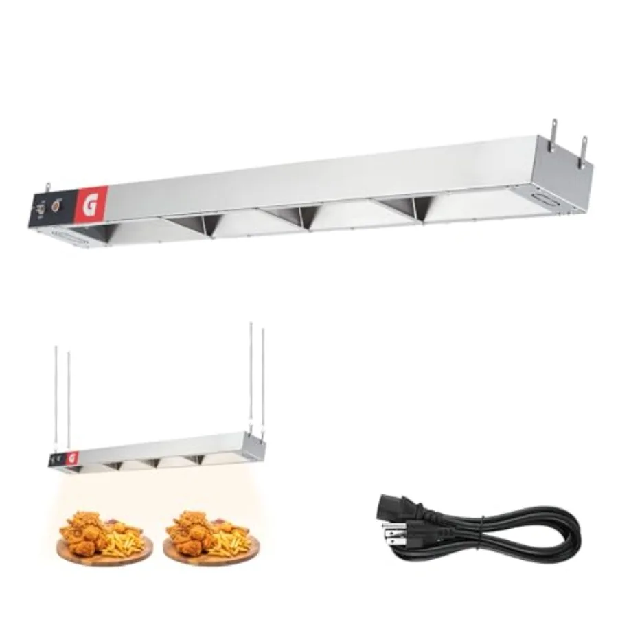 Commercial kitchen overhead food warmer: stainless steel 48 electric strip heater with infrared heating, silver finish, for buf
Commercial kitchen overhead food warmer: stainless steel 48 electric strip heater with infrared heating, silver finish, for buf