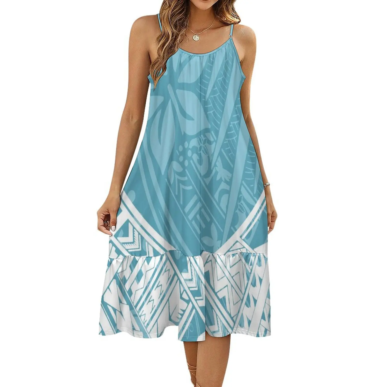 Breathable Ladies Summer Beach Dress Adjustable Halter Pacific Island Ladies Beach Party Dress Custom Cute Loose Dress
Breathable Ladies Summer Beach Dress Adjustable Halter Pacific Island Ladies Beach Party Dress Custom Cute Loose Dress