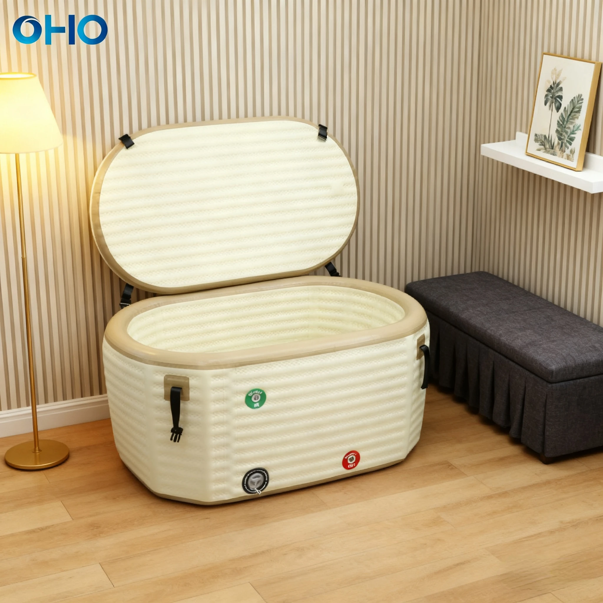 OHO Premium TPU Inflatable Cold Bath Tub Non Toxic Lightweight Outdoor Portable with Vertical Stripes Custom Designs Available
OHO Premium TPU Inflatable Cold Bath Tub Non Toxic Lightweight Outdoor Portable with Vertical Stripes Custom Designs Available