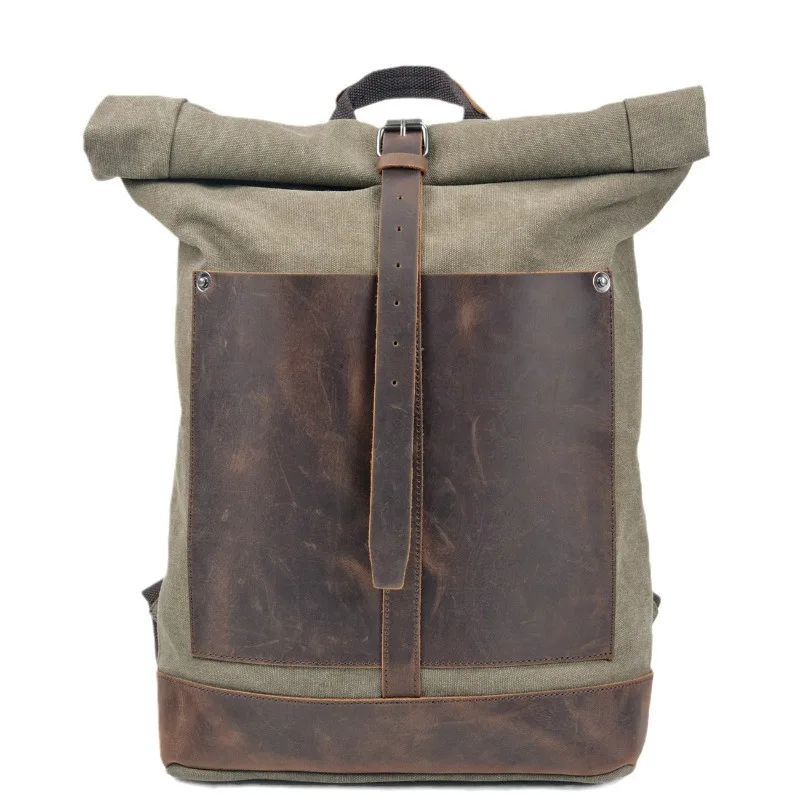 European American Vintage Expandable Canvas Backpack For Men Outdoor Hiking Bag Roll Top Rucksack Large Capacity Washed
European American Vintage Expandable Canvas Backpack For Men Outdoor Hiking Bag Roll Top Rucksack Large Capacity Washed