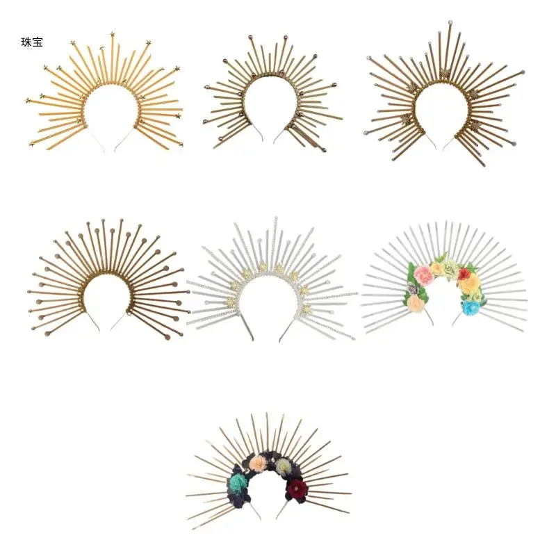 X5QE Star Round Headdress Crowns alloween Costume Star Witch Dress Hair Accessories
X5QE Star Round Headdress Crowns alloween Costume Star Witch Dress Hair Accessories
