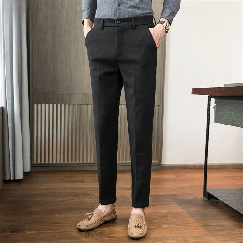 Men's Casual Trousers Busin West Pants Autumn Winter New Sle Trendy Bla Woolen Long Pants Youth Faionable
Men's Casual Trousers Busin West Pants Autumn Winter New Sle Trendy Bla Woolen Long Pants Youth Faionable