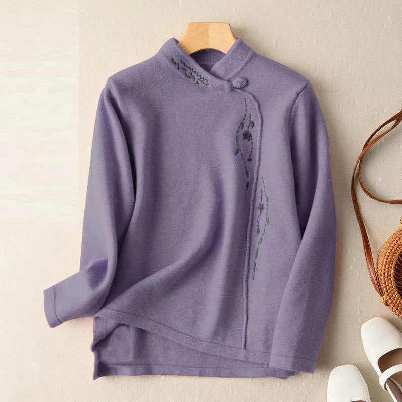 Women's Clothing Vintage Chinese Style Embroidery Thicked T-shirts Autumn Female Fashion Long Sleeve Loose Pullover Tops E8063
Women's Clothing Vintage Chinese Style Embroidery Thicked T-shirts Autumn Female Fashion Long Sleeve Loose Pullover Tops E8063