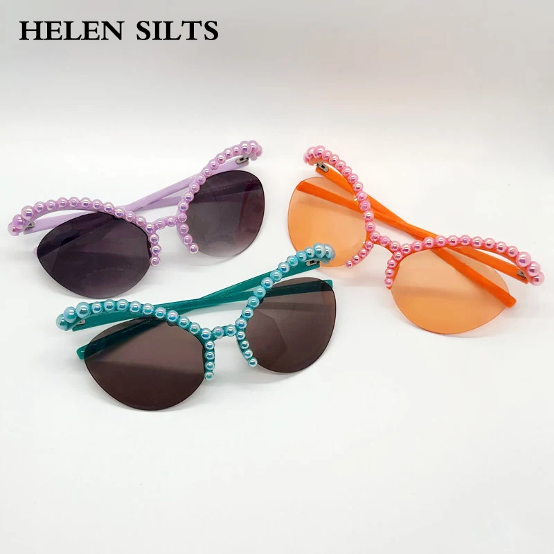 Brand Designer Luxury Pearl Half-Frame Cat Eye Sunglasses Women Female Fashion Vintage Sun Glasses Punk Popular SunglassesUV400
Brand Designer Luxury Pearl Half-Frame Cat Eye Sunglasses Women Female Fashion Vintage Sun Glasses Punk Popular SunglassesUV400