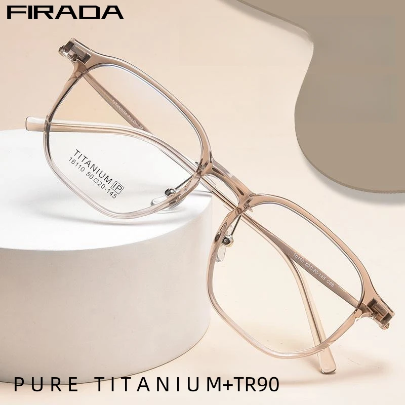 FIRADA Fashion Comfortable Eyeglasses Vintage Square Titanium Eyewear Ultra Light Luxury Prescription Glasses Frame Women 16110X
FIRADA Fashion Comfortable Eyeglasses Vintage Square Titanium Eyewear Ultra Light Luxury Prescription Glasses Frame Women 16110X