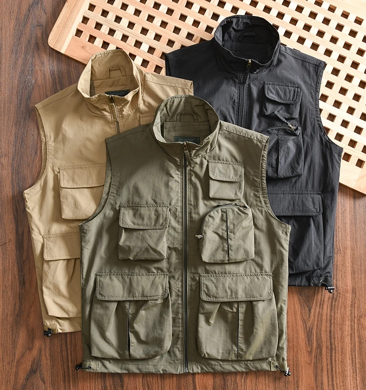 Tech Repellent Water Outdoor Workwear Thin Multi-pocket Casual Fishing Standing Collar Vest for Men Standard Fit Daily Wear
Tech Repellent Water Outdoor Workwear Thin Multi-pocket Casual Fishing Standing Collar Vest for Men Standard Fit Daily Wear