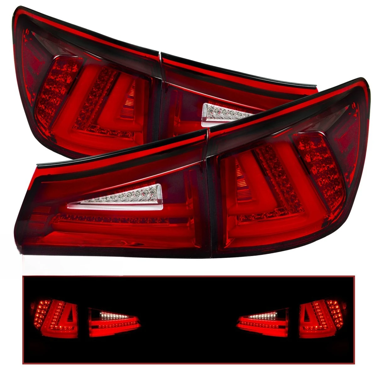 Red Tail Lights Fits 2006-2008 Lexus IS250 IS350 ISF LED Tube Brake Lamps
Red Tail Lights Fits 2006-2008 Lexus IS250 IS350 ISF LED Tube Brake Lamps
