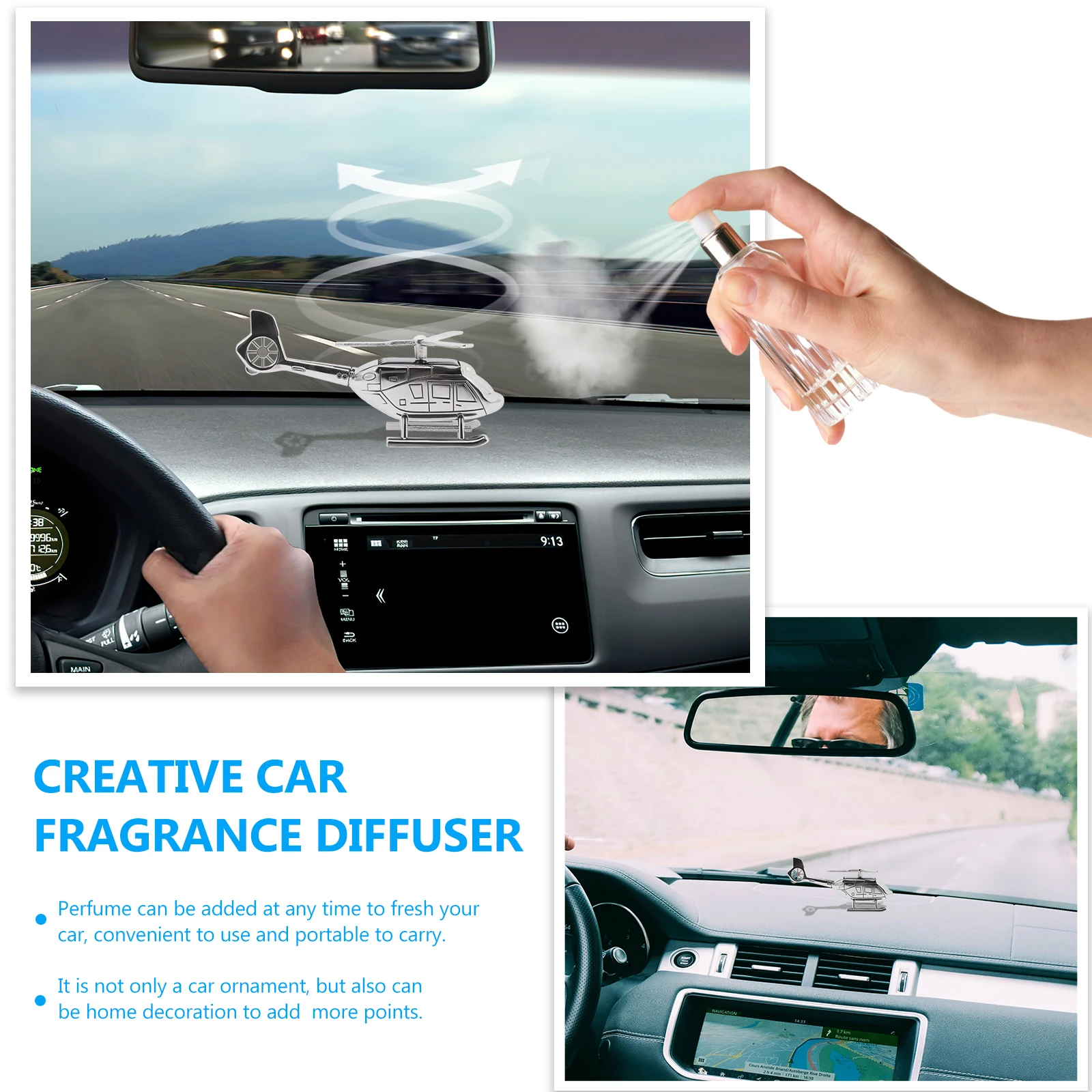 Creative Helicopter Design Solar Powered Car Fragrance Diffuser Air Freshener Portable Aroma Oil Diffuser Dashboard Decoration
Creative Helicopter Design Solar Powered Car Fragrance Diffuser Air Freshener Portable Aroma Oil Diffuser Dashboard Decoration