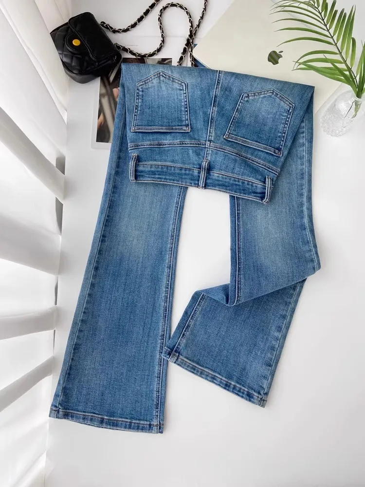 Retro High Waist Bell Bottom Jeans Women's Spring Summer New Style Elastic Slimming Cotton Stretch Denim Casual High Elasticity
Retro High Waist Bell Bottom Jeans Women's Spring Summer New Style Elastic Slimming Cotton Stretch Denim Casual High Elasticity