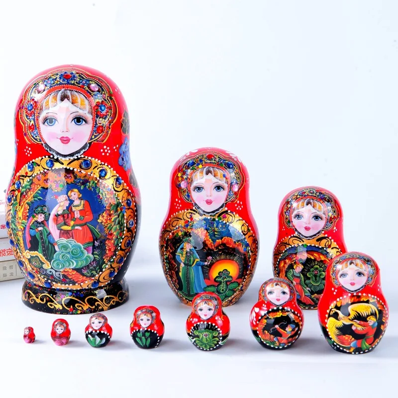 Painted 10-layer wooden nesting doll handicraft hand-painted ornament
Painted 10-layer wooden nesting doll handicraft hand-painted ornament