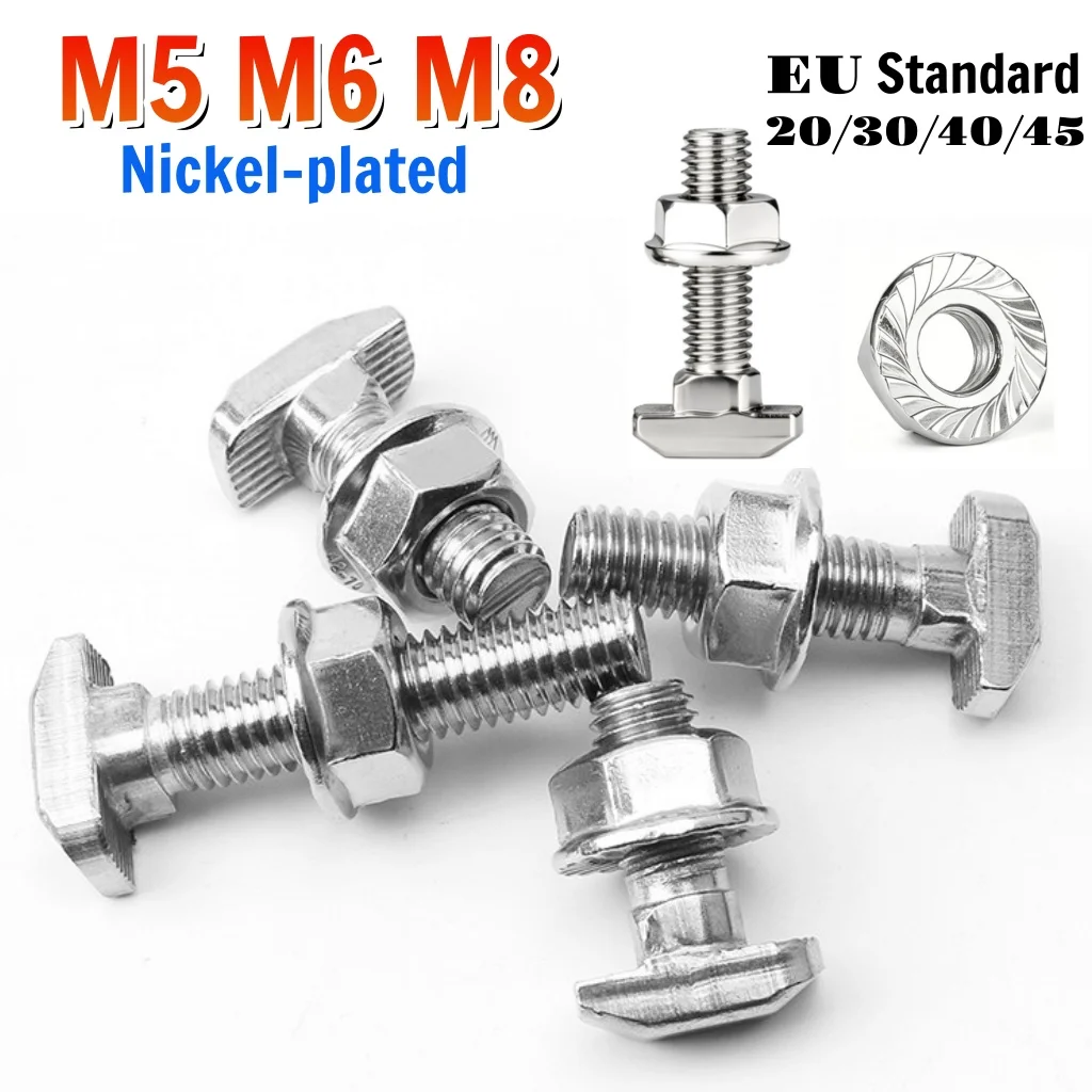 Beicai 2pcs~10pcs M5 M6 M8 TShaped Hammer Bolt And Hexagon Flange Nuts For 20/30/40/45 Series European Standard Aluminum Profile
Beicai 2pcs~10pcs M5 M6 M8 TShaped Hammer Bolt And Hexagon Flange Nuts For 20/30/40/45 Series European Standard Aluminum Profile
